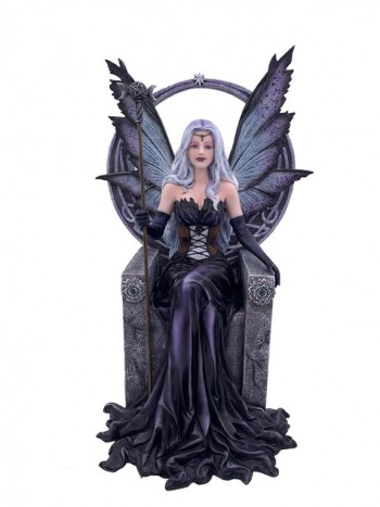 Sujet fée violette sur trône 22*34.5 cm